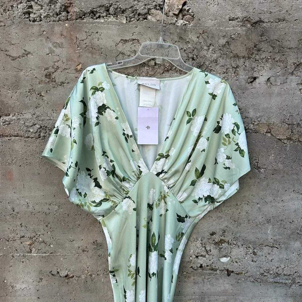 Anthropologie BHLDN Leila Deep-V Gown NWT Maxi Wedding Bridesmaid Spring Sz 8 - Picture 7 of 7